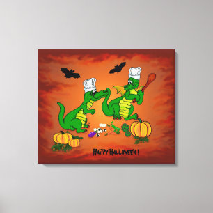 Impressão Em Tela Dragões - Feliz Halloween! Hoje eu vou cozinhar