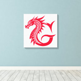 Impressão Em Tela Dragon Styled Letter G, Dragon Alphabet, Monogram