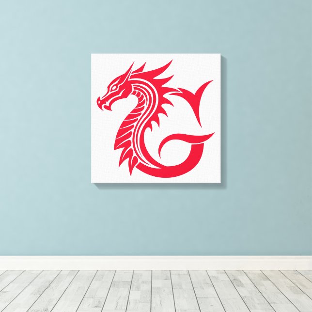 Impressão Em Tela Dragon Styled Letter G, Dragon Alphabet, Monogram (Insitu(piso de madeira))