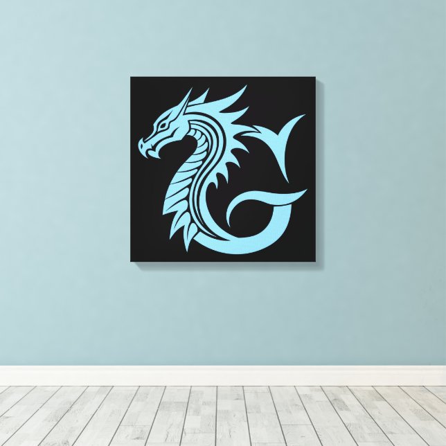 Impressão Em Tela Dragon Styled Letter G, Dragon Alphabet, Monogram (Insitu(piso de madeira))