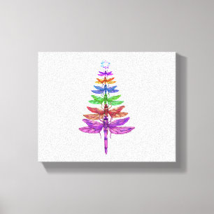 Impressão Em Tela Dragonfly Árvore de Natal Insetos Lover Xmas C