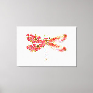 Impressão Em Tela Dragonfly com joalheria sakura