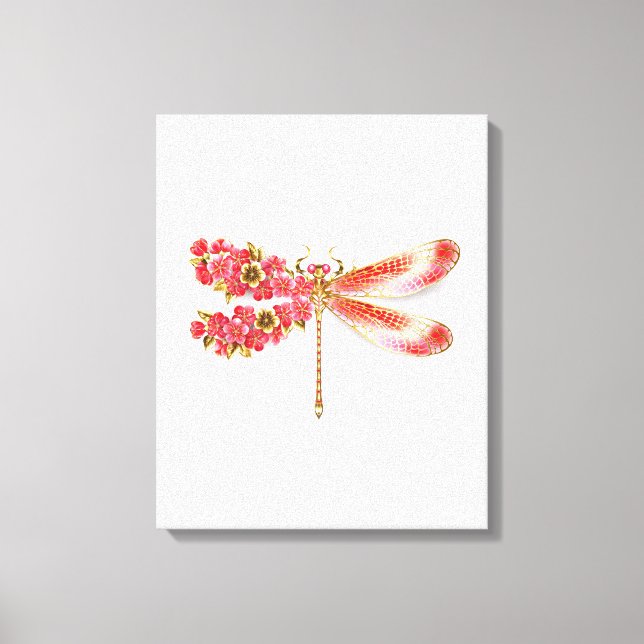 Impressão Em Tela Dragonfly com joalheria sakura (Frente)