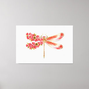 Impressão Em Tela Dragonfly com joalheria sakura