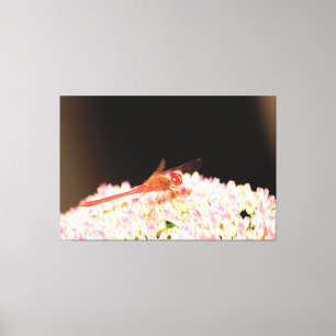 Impressão Em Tela Dragonfly Vermelha Com Castanho De Chocolate Rosa 