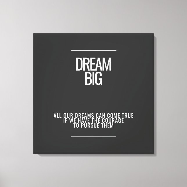 Impressão Em Tela Dream Big Acrylic Wall Art (Frente)
