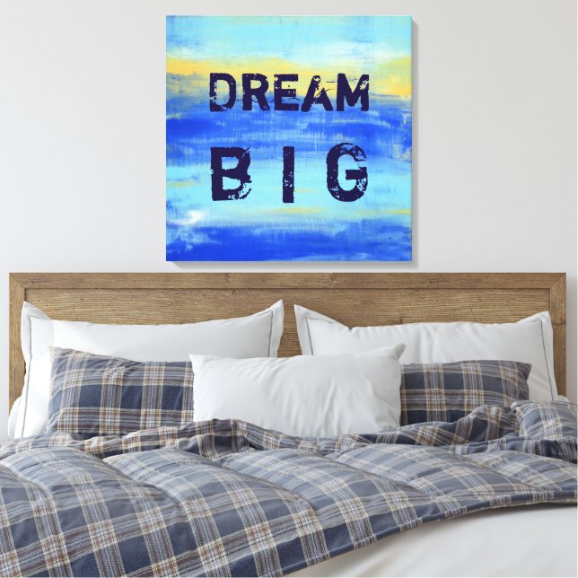 Impressão Em Tela Dream Big - Blue Turquoise Nautical Abstract Art (Insitu(Quarto))