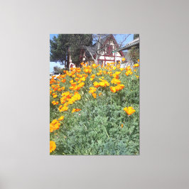 Impressão Em Tela Dream Cottage em Campo de Poppies