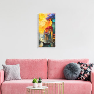 Impressão Em Tela  dreamlike cityscape artwork wall frame