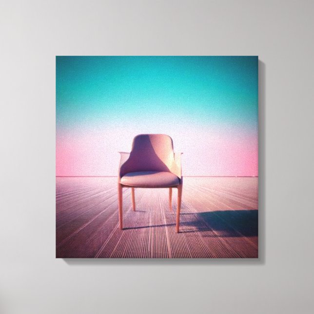 Impressão Em Tela Dreamscape Elegance: Cadeira Contemporânea no Grad (Frente)