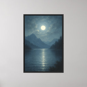 Impressão Em Tela Dreamy Moonlit Mountain Landscape