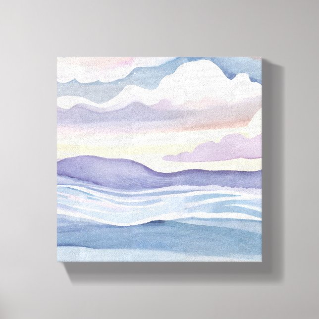 Impressão Em Tela Dreamy Ocean Waves | Aquarela (Frente)
