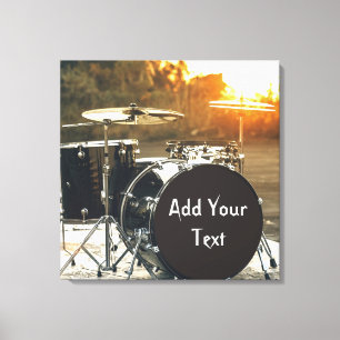 Impressão Em Tela Drum Kit Drummer Rock Personalize Personalize