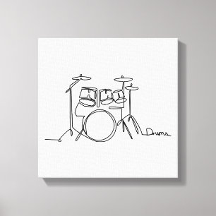 Impressão Em Tela Drummer Music Design Um Tambor De Linha
