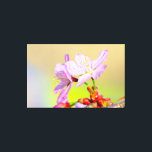 Impressão Em Tela Duas Corajosas Flores Sakura E Fundo Colorido<br><div class="desc">Duas bravas flores sakura contra o fundo de cores verdes, amarelas, azuis-claras. Pétalas cor-de-rosa, estames amarelos, caules verdes, escala de botões de cor vermelha. Uma pintura digital muito grande a partir de uma fotografia. Impressão floral esticada de tela para decorar seu lugar ou para ser usada como presente em casamentos,...</div>