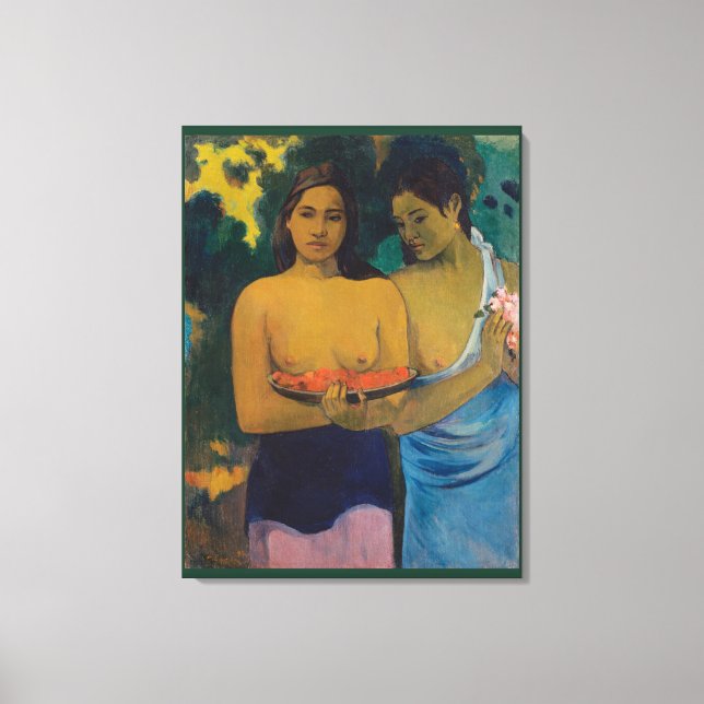 Impressão Em Tela Duas mulheres taitianas (1899) por Paul Gauguin (Frente)