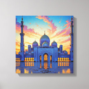 Impressão Em Tela Dubai Grand Mesquita UAE Sunset