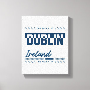 Impressão Em Tela Dublin Irlanda Tipografia Moderna Desenho de Cidad