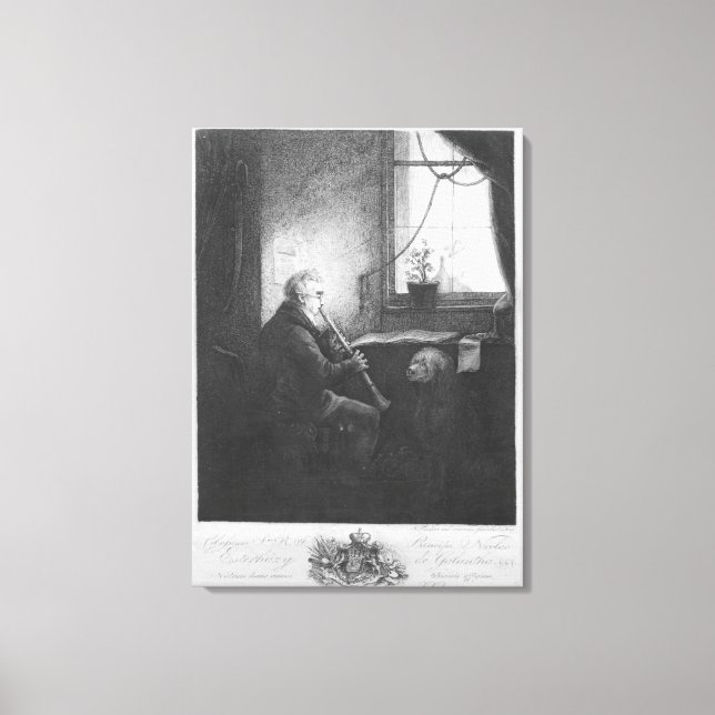 Impressão Em Tela Duke Esterhazy Tocando o Clarinet, 1809 (Frente)