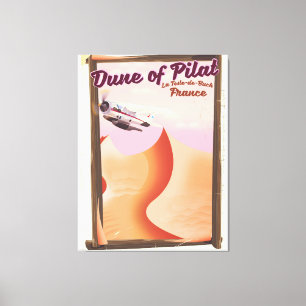 Impressão Em Tela Duna de Pilat, cartaz de viagem vintage da França.