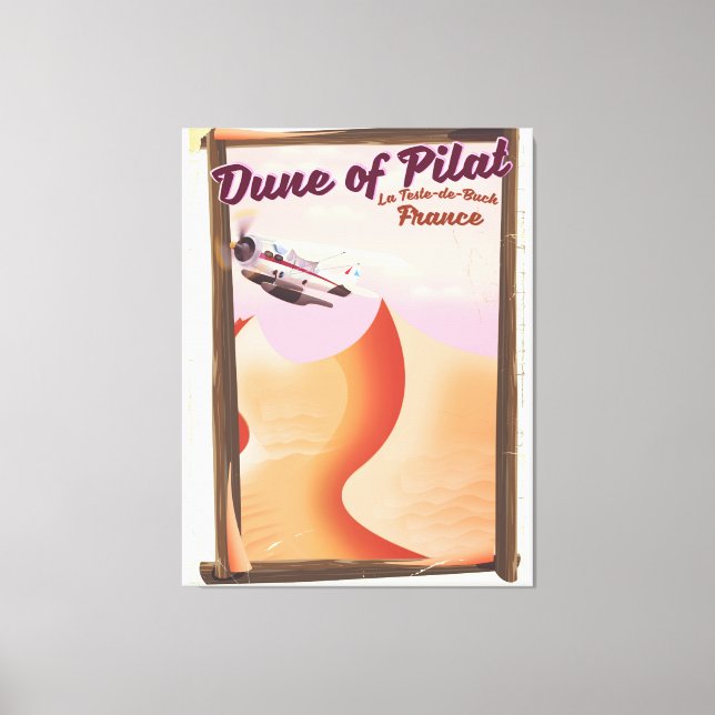 Impressão Em Tela Duna de Pilat, poster de viagens de Dunes vintage  (Frente)