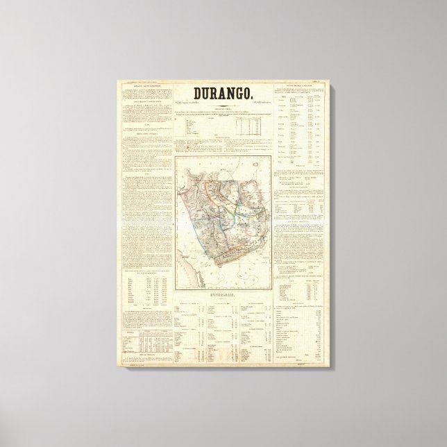 Impressão Em Tela Durango, México (Frente)