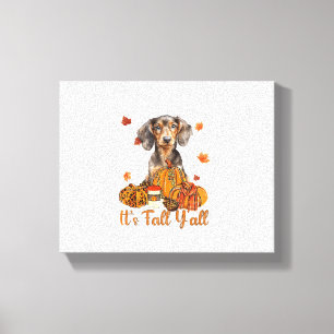 Impressão Em Tela É A Queda Do Cachorro Dachshund Cai No Cachorro Do