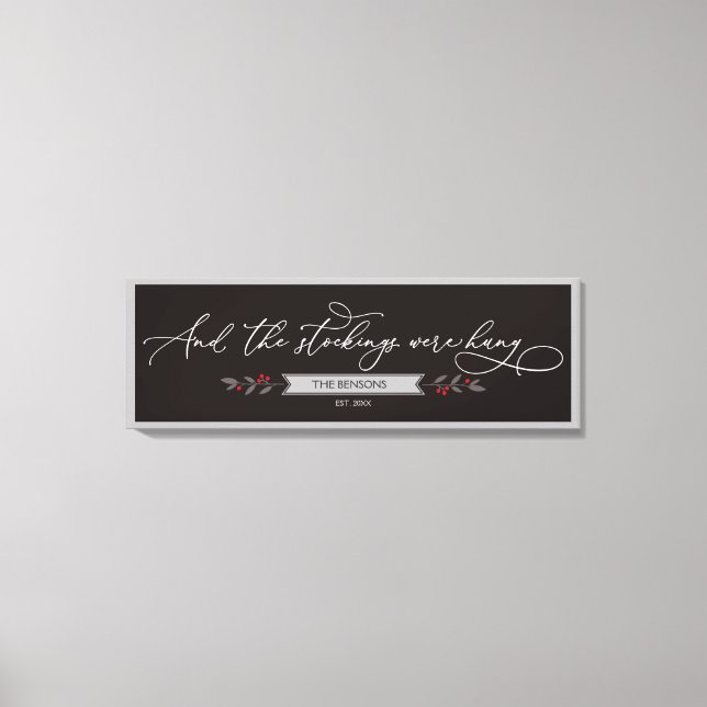 Impressão Em Tela E as meias foram penduradas - Grande SVG de Natal (Frente)