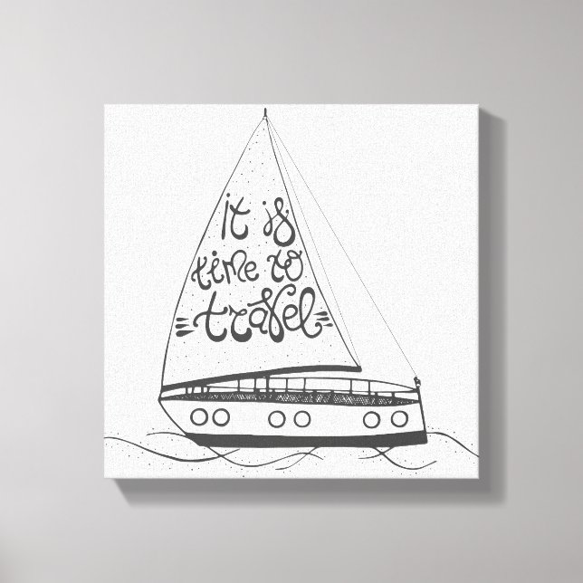 Impressão Em Tela É Hora De Viagem (Frente)