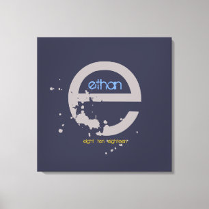 Impressão Em Tela E Monograma Bar inicial Bat Mitzvah Conselho de en