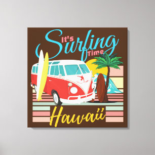 Impressão Em Tela É o Horário de Surfe no Havaí - Summer Beach Vi