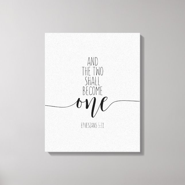 Impressão Em Tela E Os Dois Se Tornarão Um, Efesianos 5:31 (Frente)