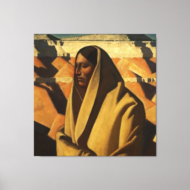 Impressão Em Tela "Earth Knower" Arte Ocidental de Maynard Dixon (Frente)