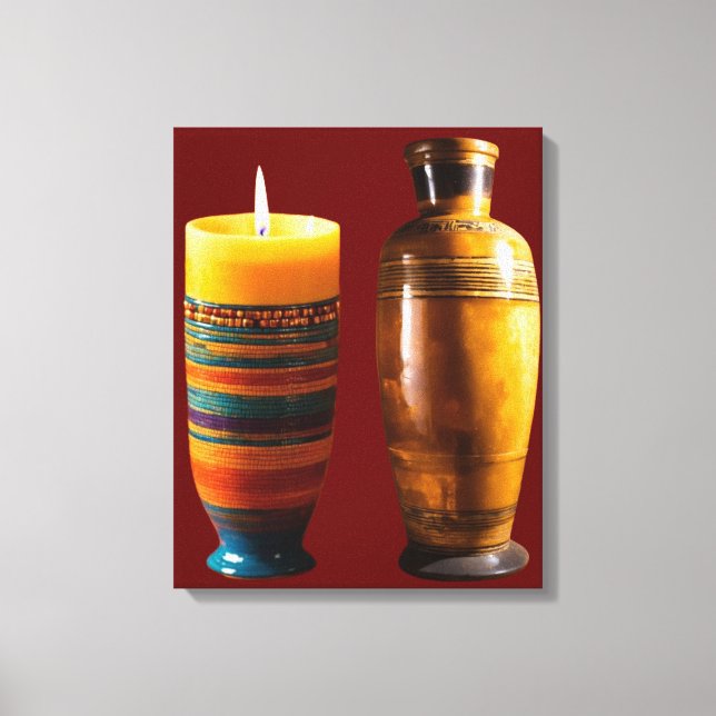 Impressão Em Tela "Earthen Glow: Clay Art Candle" (Frente)