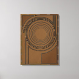 Impressão Em Tela Earthly Vortex: Modern 3D Minimalist Boho Art
