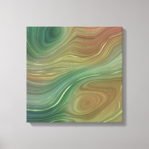 Impressão Em Tela Earthy Emerald Strata   Agato de tinta verde e Our