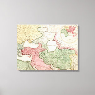 Impressão Em Tela EastPanoramic médio MapMiddle do leste