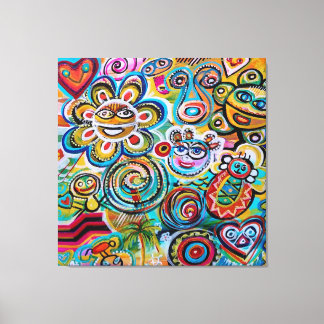 Impressão Em Tela Ecos de Taino e Vejigantes - Arte de Galina Can