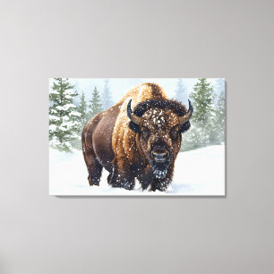 Impressão Em Tela Ecos do inverno: O Reino de Bison