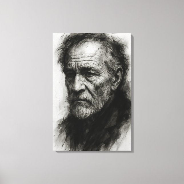 Impressão Em Tela Ecos do Tempo - Resiliência Silenciosa do Velho (Frente)