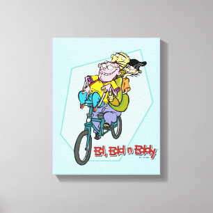 Impressão Em Tela Ed, Edd, um Eddy numa bicicleta