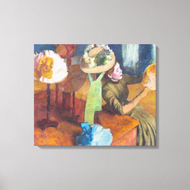 Impressão Em Tela Edgar Degas - A Loja de Chapéus (Frente)