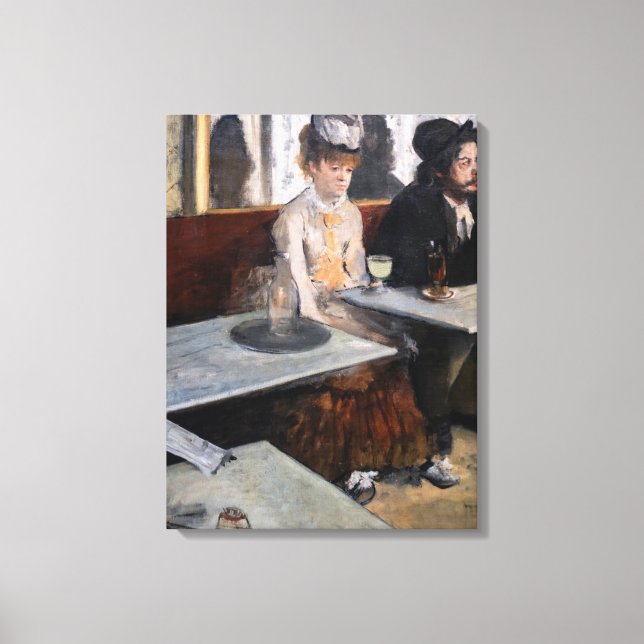 Impressão Em Tela Edgar Degas - Em um Café / O Absinto (Frente)