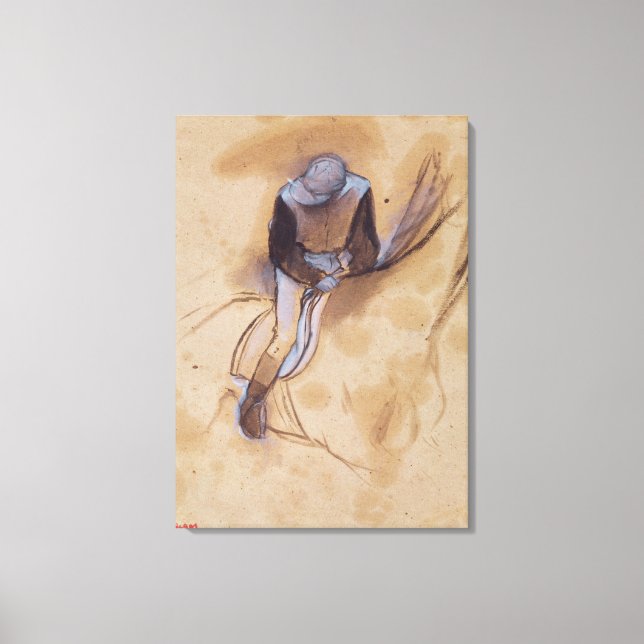 Impressão Em Tela Edgar Degas | Jockey flexionado para a frente (Frente)