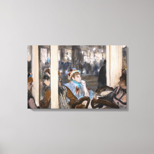 Impressão Em Tela Edgar Degas - Mulheres num Café Terrace à Noite (Frente)