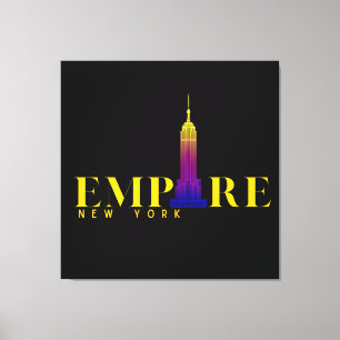 Impressão Em Tela Edifício Empire State-Nova York-Dourado Vibrante