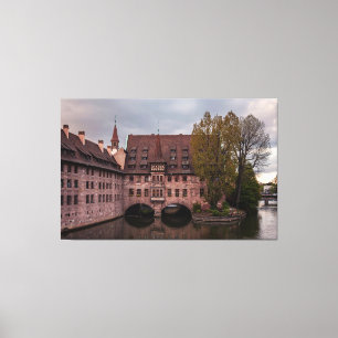 Impressão Em Tela Edifício histórico ao pôr do sol em Nuremberga, Al