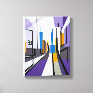 Impressão Em Tela Edifícios Geométricos Modernos da Rua Abstrato