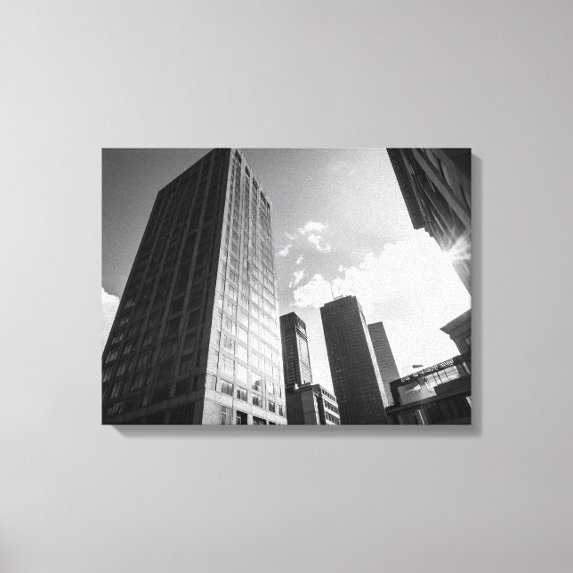 Impressão Em Tela Edifícios preto e branco (Frente)