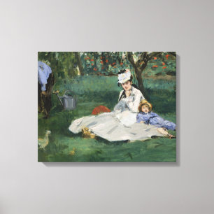 Impressão Em Tela Edouard Manet - A família Monet em seu jardim